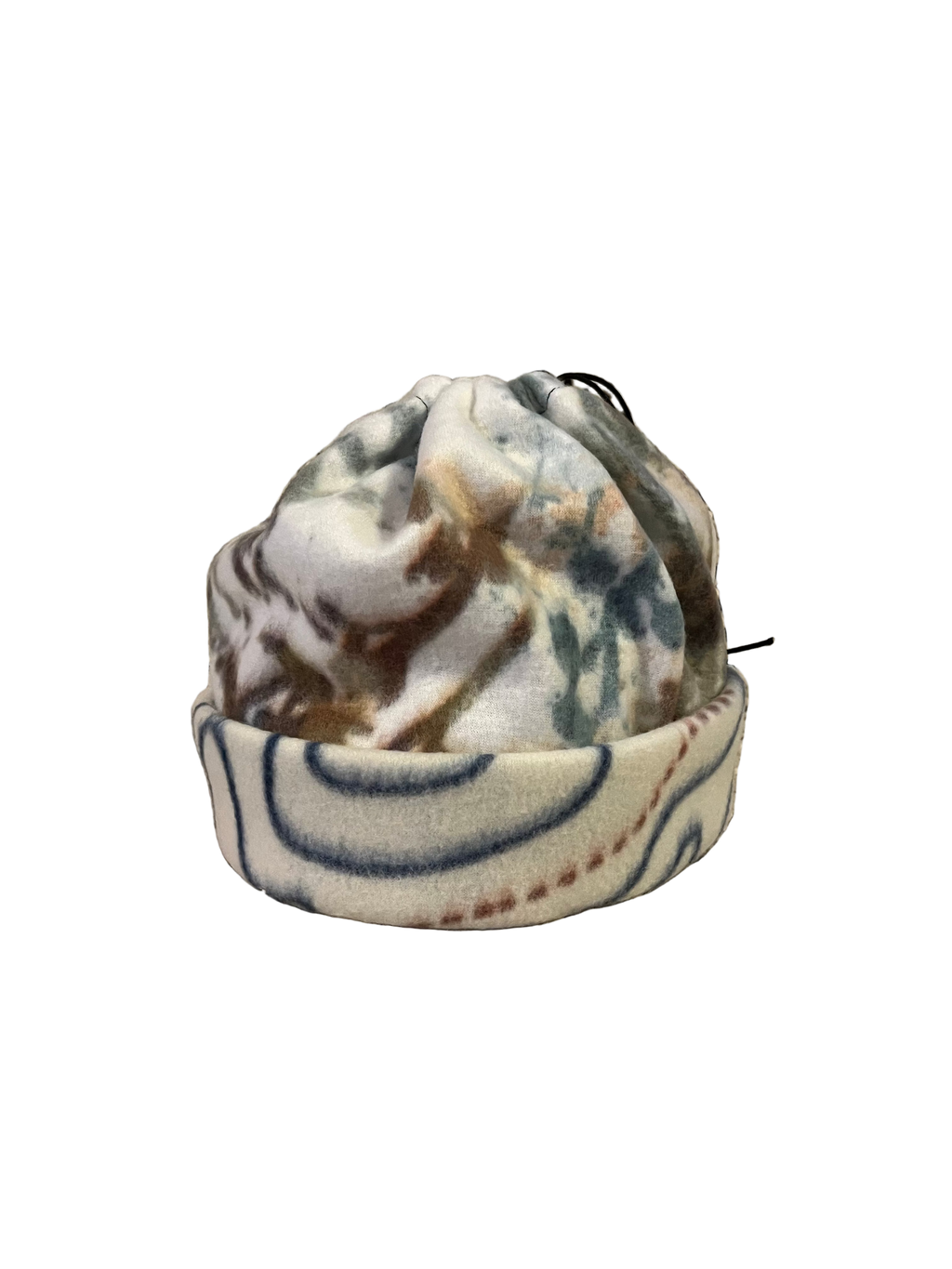 winter camo and white contour sinch top toque