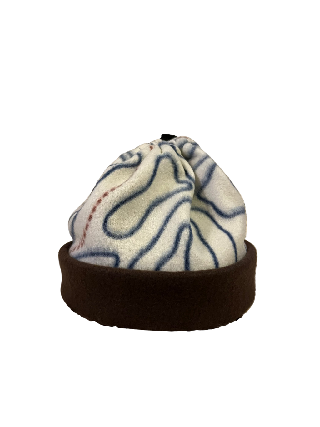 white contour and brown sinch top toque