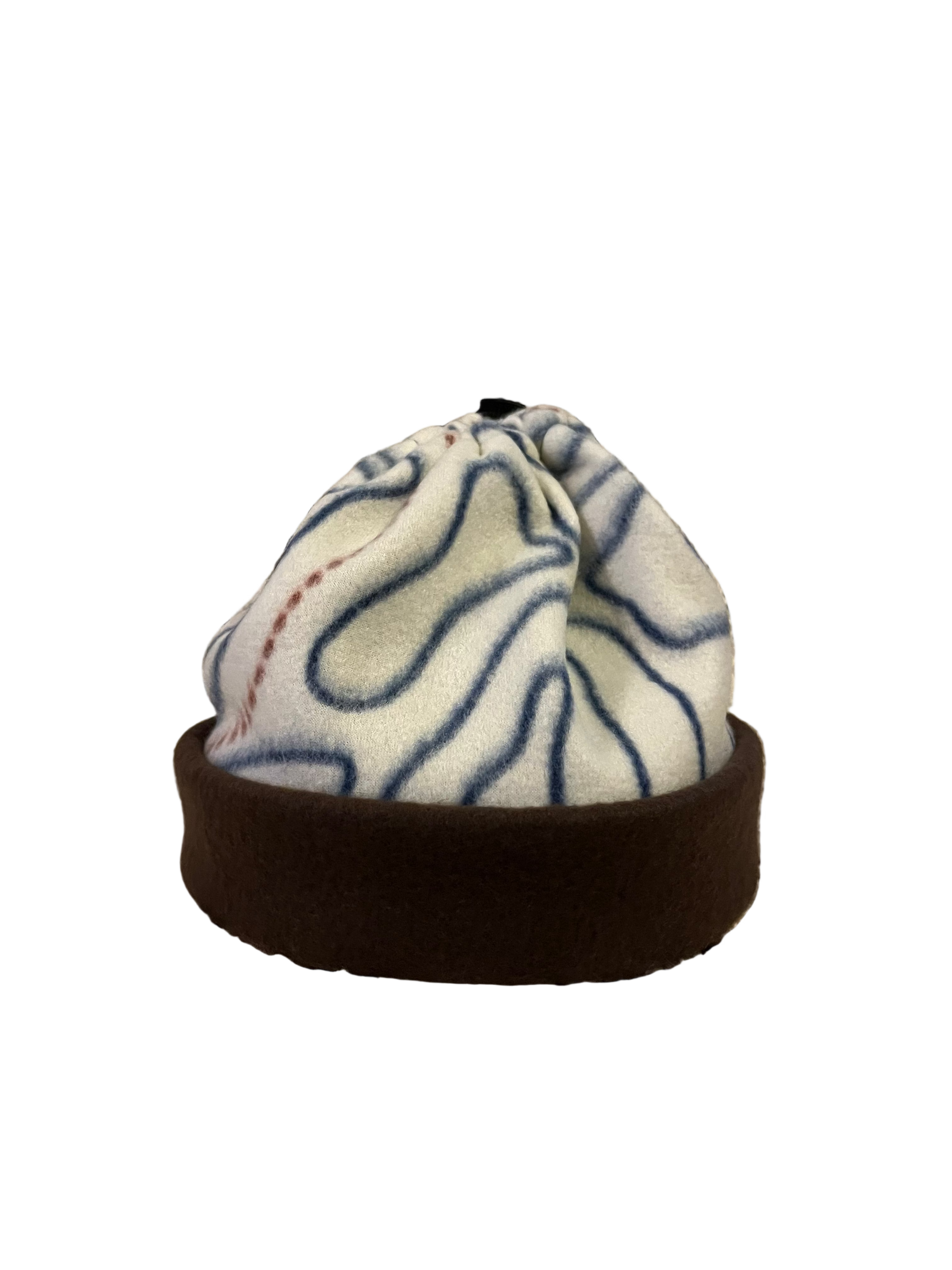 white contour and brown sinch top toque